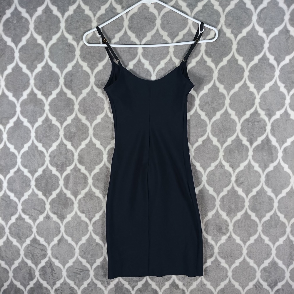 Commando Control Shapewear Slip Sz Small Two Faced Black Adjustable Strap Dress